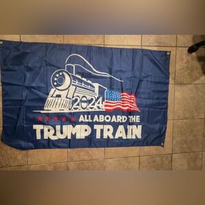 Blue 'Trump Train' Flag 2024